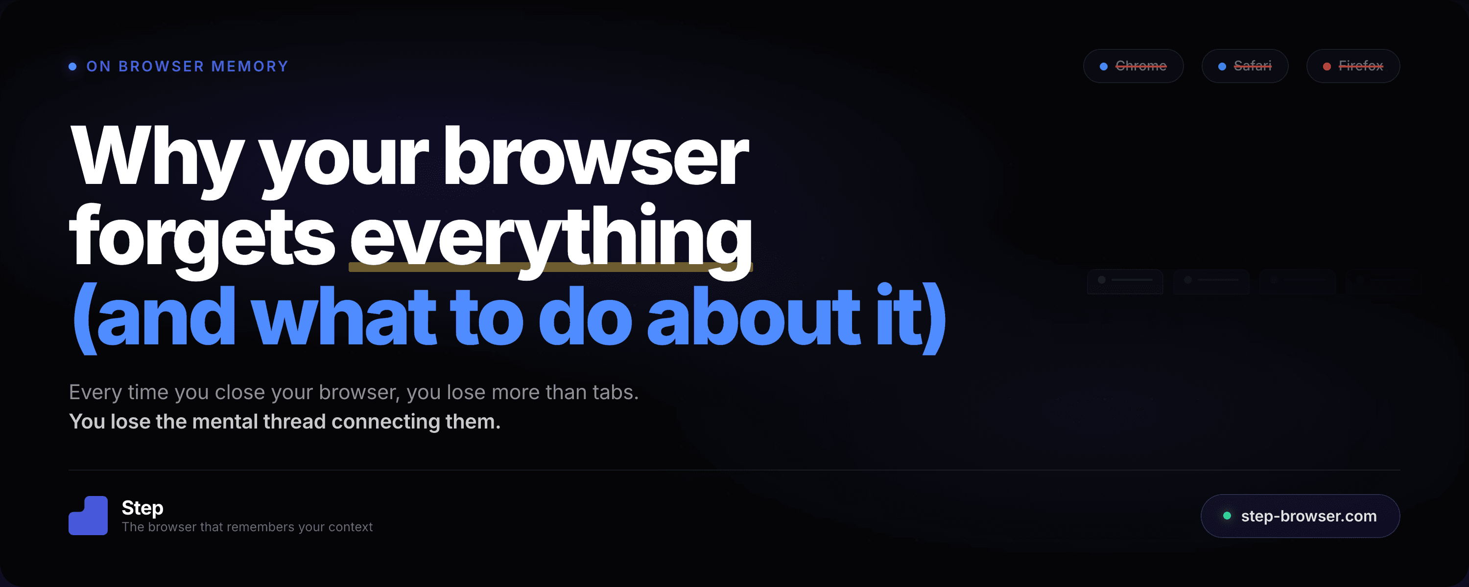 Why your browser forgets everything — Step Browser article cover